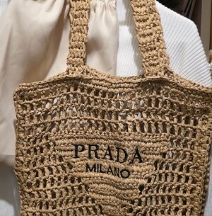 Fashion Beige Grass  Woven Tote Bag